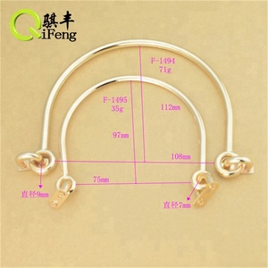 Manija ovalada de Metal para bolso de mano, Asa de aleación de Zinc y Metal, accesorios personalizados para bolsos - Product Image 2