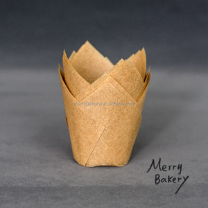 Cơ sở 2 ", 1000 đơn vị trường hợp đếm Kraft nâu không thấm mỡ giấy Tulip Baking cup/Kraft Tulip nướng lót - Product Image 3