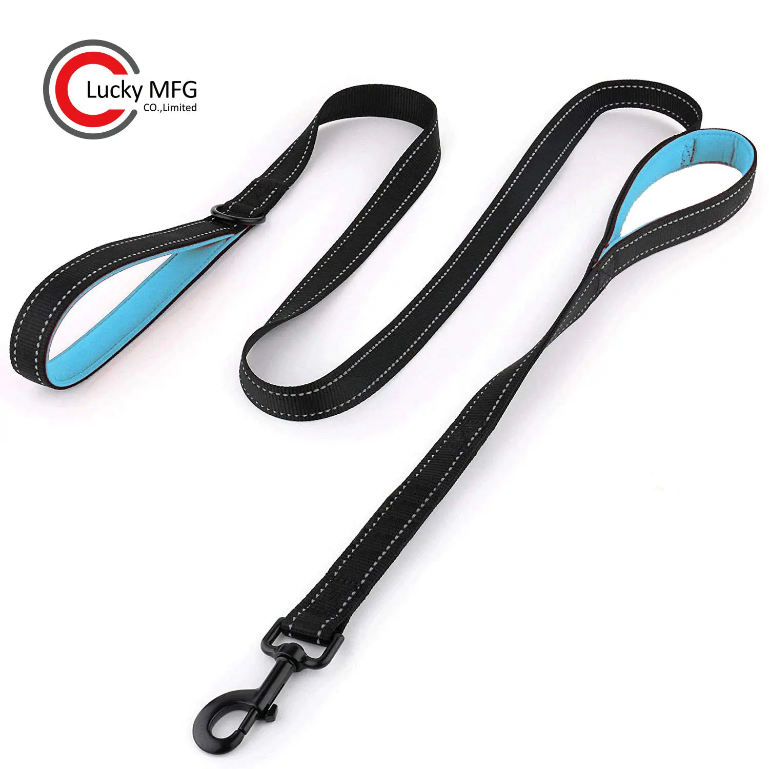 Guinzaglio per cani lungo in Nylon solido imbracatura per cani collari e guinzagli riflettenti in Nylon fettuccia resistente doppio manici piombo blu 8 piedi