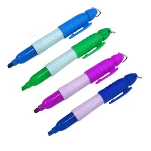 De suministros de papelería multicolor pequeño mini destacar marcador promoción llavero pluma