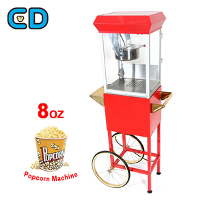 Machine à popcorn de qualité commerciale pour cinéma, popcorn rouge pour l'heure du cinéma, machine à popcorn de 8 oz, machine à popcorn sur pied gratuite avec chariot - Product Image 5