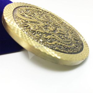 2018 regalo Promozionale personalizzato metallo di stile Cinese sfida monete/3d monete sfida manufactur/Incisione in ottone moneta con drago - Product Image 6