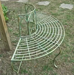 Banc d'arbre <span class=keywords><strong>de</strong></span> <span class=keywords><strong>jardin</strong></span> <span class=keywords><strong>en</strong></span> <span class=keywords><strong>fer</strong></span> <span class=keywords><strong>forgé</strong></span> demi-rond - Product Image 1