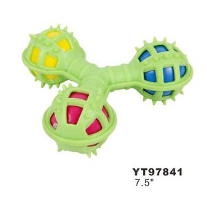 Diş temizleme pet oyuncak top köpekler ısırık yumuşak <span class=keywords><strong>TPR</strong></span> topu iki squeaker - Product Image 6