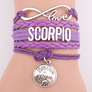 Amor infinito tejido Escorpio encantos pulsera hecha a mano del zodiaco pulsera pulseras - Product Image 2