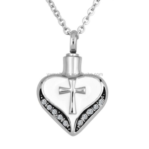 Collar Urna de Acero Inoxidable con Forma de Corazón, Joyería de Cremación, Colgante Clásico Ortodoxo para Niños, Recuerdo Conmemorativo para Mascotas, Porta Cenizas - Product Image 3