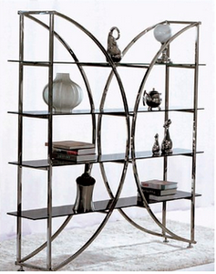 Vitrina <span class=keywords><strong>de</strong></span> Acero Inoxidable Dorado, Estante <span class=keywords><strong>de</strong></span> Exhibición <span class=keywords><strong>de</strong></span> Vidrio, Librería - Product Image 3