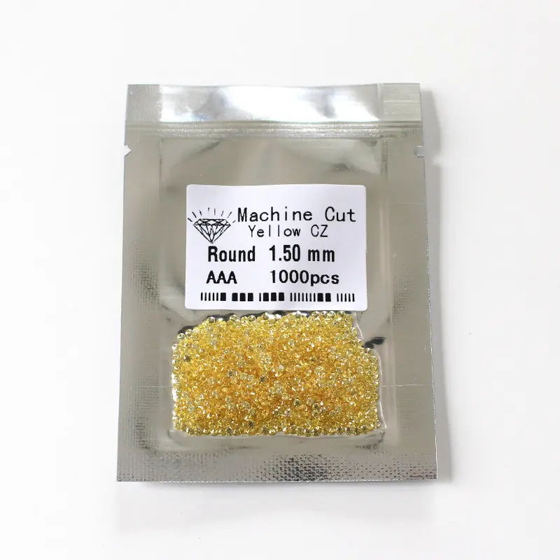 Камни с фианитом машинной резки, качество AAA, 1,50 мм, желтый сапфир, цена