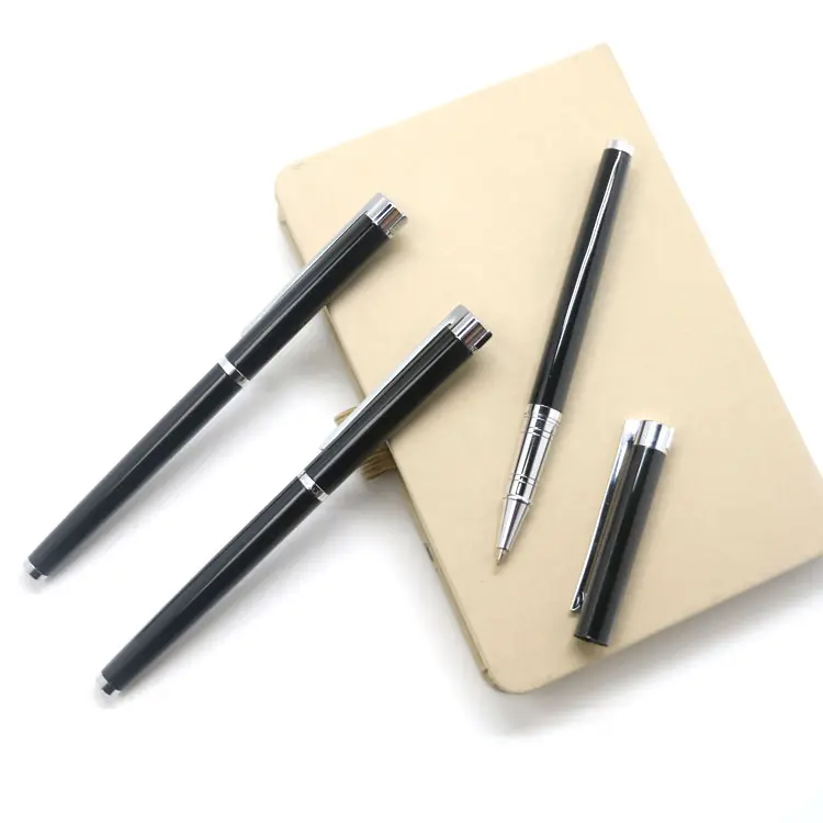 Signo de pluma de Gel de 0,5mm en negro de recarga de tinta de rodillo de bola suave firma bolígrafo plumas