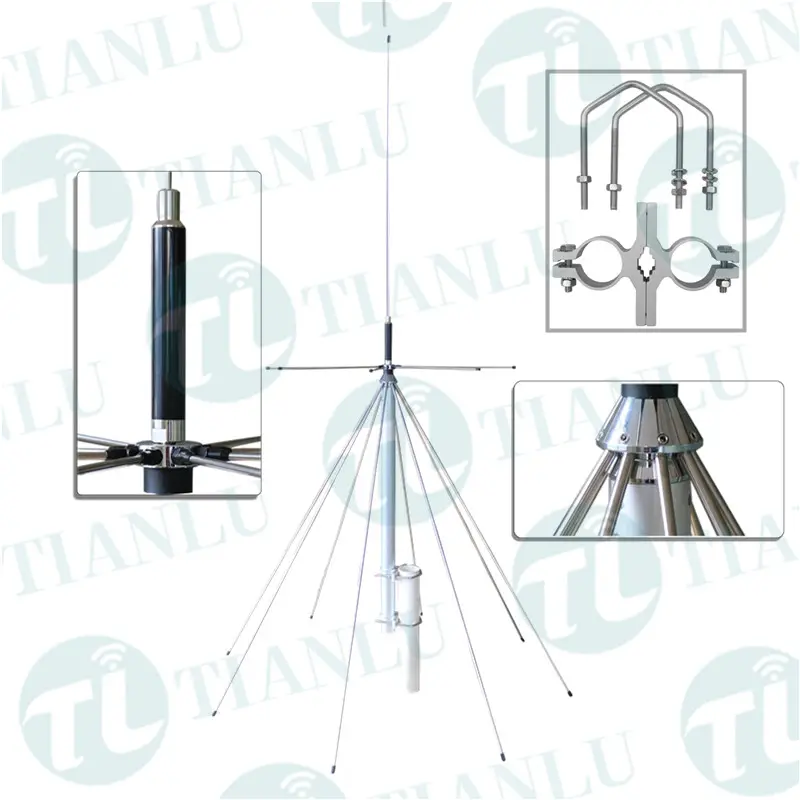 รอบทิศทาง D130ซูเปอร์ Discone HF บรอดแบนด์25-1300เมกะเฮิร์ตซ์สถานีฐานเสาอากาศ