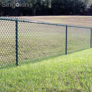 Lowes cage des frappeurs noir vert argent vinyle clôtures à mailles rouleau de 5 pieds prix de clôture de maillon de chaîne