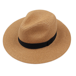 Groothandel Unisex Stijlvolle Cowboy Strohoed Handgemaakte Jazz Fedora Mannen Papier Strooien Hoed Met Platte Rand - Product Image 1