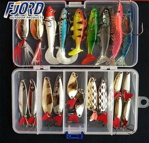 FJORD Caldo! Kit di <span class=keywords><strong>Esche</strong></span> da Pesca VIB, <span class=keywords><strong>Esche</strong></span> Morbide con Paillettes, Set di <span class=keywords><strong>Esche</strong></span> <span class=keywords><strong>Artificiali</strong></span> Miste in Metallo per Pesci e <span class=keywords><strong>Gamberetti</strong></span> - Product Image 1