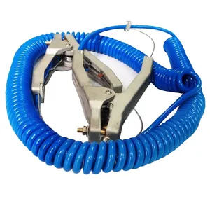 best seller Spring electric wiring Spiral power coiled cable with grounding clamp Lugs In addition to static electricity