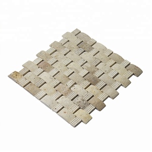 Carrelage de <span class=keywords><strong>douche</strong></span> en mosaïque beige, forme d'arc 3D, finition mixte, mosaïque de sol, anneau en 3D - Product Image 2