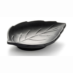 Japanese melamine black small soy sauce dish plate for Restaurant