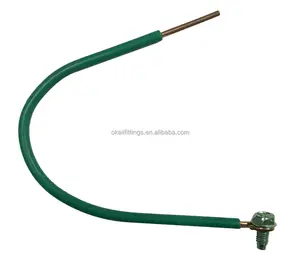 Caudas de movimento de fio sólido, 12 awg sólido, 8 "cauda com laço e parafuso de chão