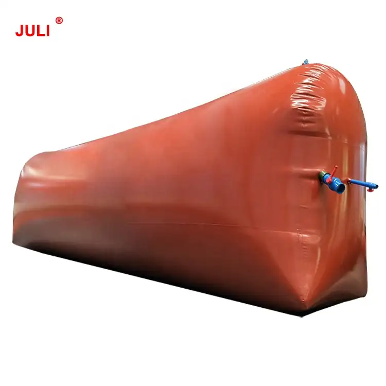 Fabricant chinois PVC flexible boue rouge usage domestique ballon de stockage de biogaz sac