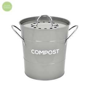 Metal Kitchen Compost Bin with Charcoal Filter and Inner Bucket