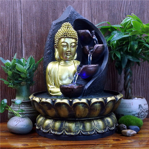 <span class=keywords><strong>Fontana</strong></span> d'Acqua Artistica in Resina con Buddha Dipinto a Mano, Oggetto Religioso Buddista per <span class=keywords><strong>Arte</strong></span> e Collezioni - Product Image 2