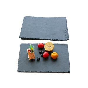 Hotel Useful Slate Stone Cheese Plates Series <strong>Black</strong> Natural Board Pizza <strong>Serving</strong> <strong>Tray</strong> - Product Image 3