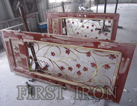 Ronde en fer forgé double porte d'entrée pour villa (Quanzhou Usine De Chine)