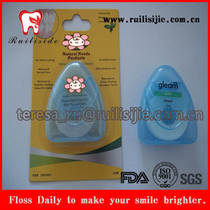 Triangle cas soie dentaire 50 m fil de soie naturelle abeilles cire écologique soie - Product Image 1