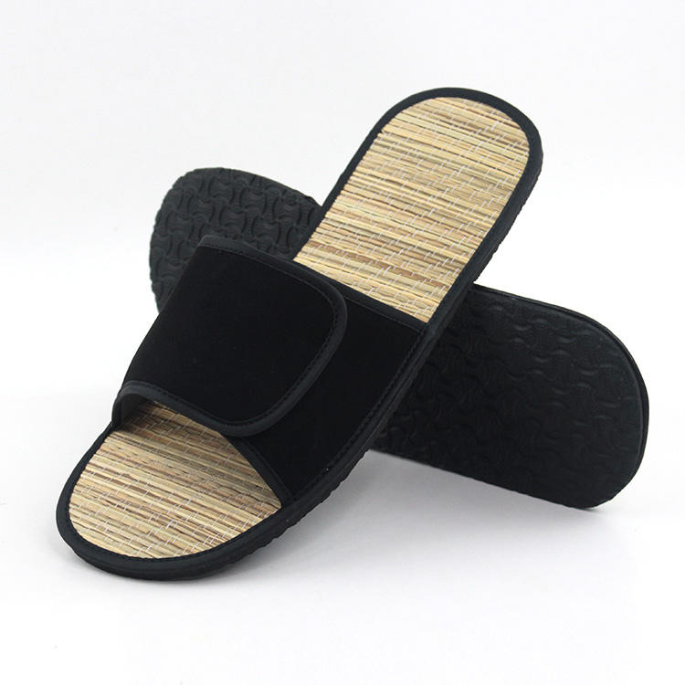 Wholesale Open Toe Spa Bamboo Straw Material Home Slippers, Biodegradable  Zori slippers Bamboo Sandals