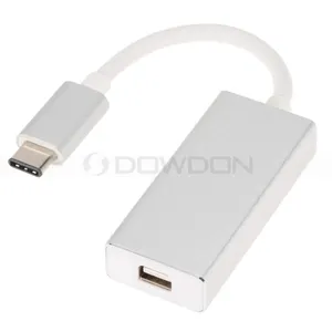 USB-C USB 3.1 C型到Mini DisplayPort DP 1080p HDTV适配器电缆铝手机壳macbook