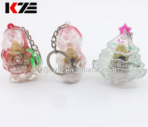 Navidad Santa claus muñeco de nieve llavero del árbol de Navidad con luz de colores intermitente - Product Image 2
