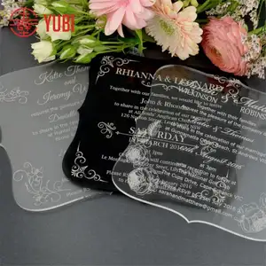 wholesale clear acrylic wedding invitations luxury mirror frosted invitation card