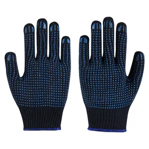 Pvc Dotted Gloves Blue PVC Dot Gloves