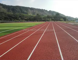 Synthetic rubber running track material for running fields
