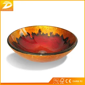 Cuencos de vidrio templado para lavabo, cuencos de tocador de estilo indio de importación y exportación de Hangzhou