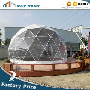 Dôme géodésique de 5 m, tente dôme géodésique, <span class=keywords><strong>chapiteau</strong></span> pour événements en plein air avec plancher en bois, dôme en verre cristallin 3D, couverture en PVC transparent - Product Image 6