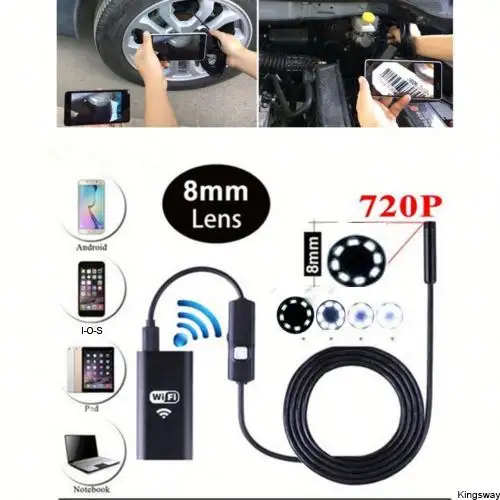 Flexible 1/3/5/7/10m Cable 1200P HD 8mm Wireless Endoscope Camera Wifi Endoscope for Phone PC