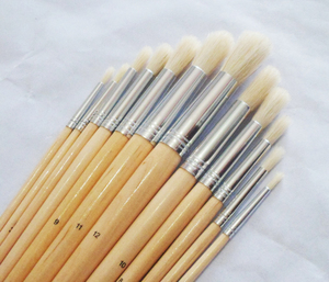 Pinceaux à huile pour artiste à manche en bois et poils de sanglier, <span class=keywords><strong>pinceau</strong></span> à <span class=keywords><strong>peinture</strong></span> en silicone - Product Image 5