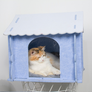 도매 맞춤형 디자인 패션 펠트 고양이 침대 집 고양이 집 - Product Image 4