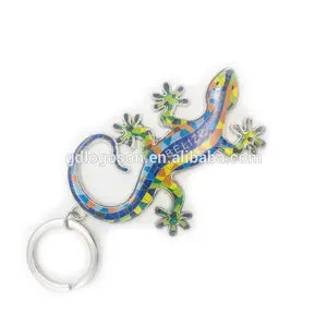 Metal Souvenir Keychain Metal Enamel Gecko Keychains Spain Barcelona Souvenir Gift Salamander Lizard Keyring Spain Lizard Keychain