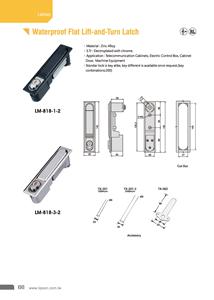 LM-818-3 Rod Control Panel Water Proof Lift and <b>Turn</b> Latch Swing Handle Lock - Product Image 4