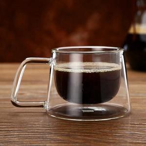 Wholesale Reusable New Design 300ミリリットルDouble Wall Glass Tea Cup Coffee Mug Custom Logo With Handle - Product Image 2