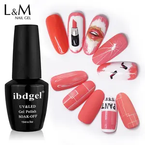 Soak Off Gel Polish Popular Color Ibdgel Living Coral Orange Color UV Nail Gel Polish UV Led Soak Off