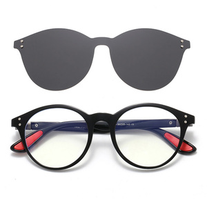 20032 Superhot Eyewear 2019 Retro Round TR90 Optical <strong>Frame</strong> Polarized Magnetic <strong>Clip</strong> on Sun Glasses - Product Image 1