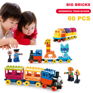 Big Plastic Building Blocks for Kids <strong>Train</strong> Farm House Play Set Easy Assemble