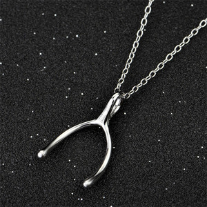 925 plata esterlina moda joyería simple COLLAR COLGANTE Wishbone