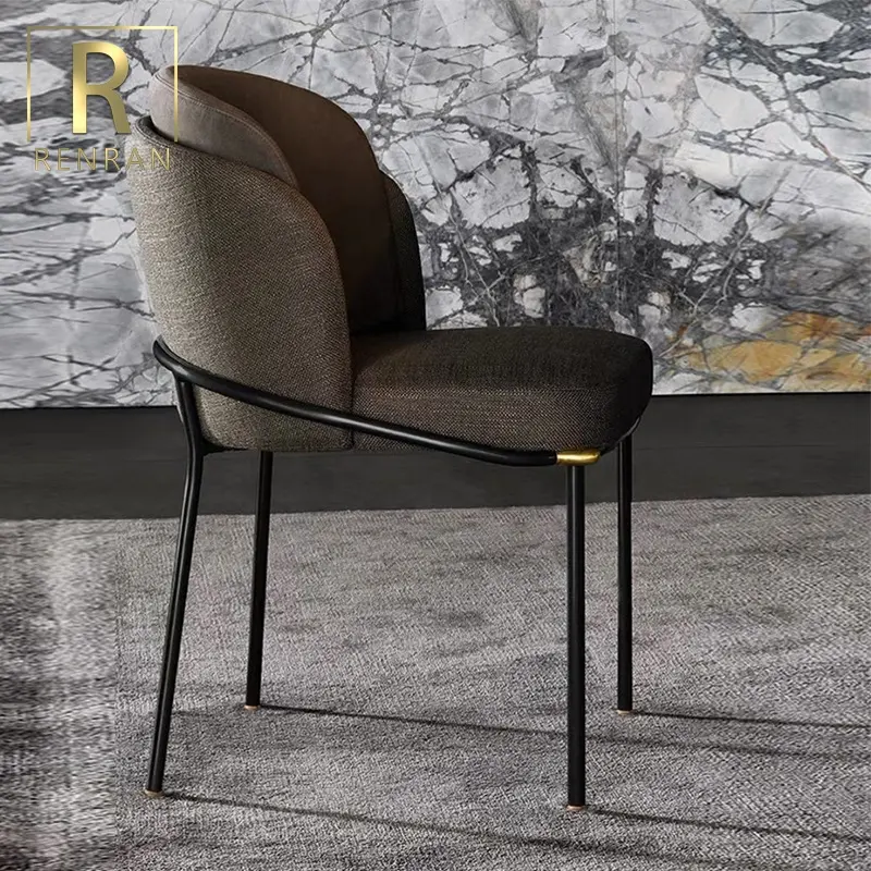 Elegante e moderno mobili per la casa tessuto di base in metallo in attesa di camera in acciaio inox nuovo disegno fil noir sedia da pranzo