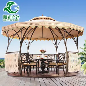 2016 Bestseller Wasserdichter Rattan Wicker Outdoor Pavillon Zum Verkauf