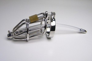 Stahl Keuschheit Hahn Käfig mit medizinischen Silikon Harnröhre Sound Sexspielzeug für Männer - Product Image 4