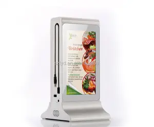 Hot selling digitale video speler 20800 mah dual touchscreen restaurant tafel reclame