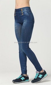 Ingrosso 2026 Nuovo Stile Moda <span class=keywords><strong>Sexy</strong></span> <span class=keywords><strong>Leggings</strong></span> in Jeans Blu per Donne - Product Image 3